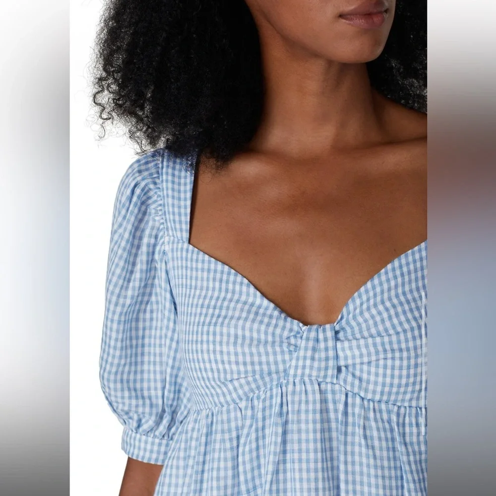 RTR NOW Blue Gingham Babydoll Dress - Picture 4 of 10